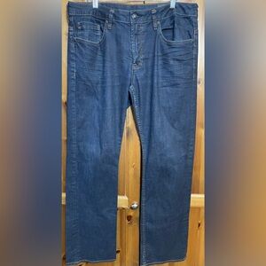Buffalo David Bitton Lucas X St Blue Jeans Relaxed Fit Straight Leg Mens 36x34